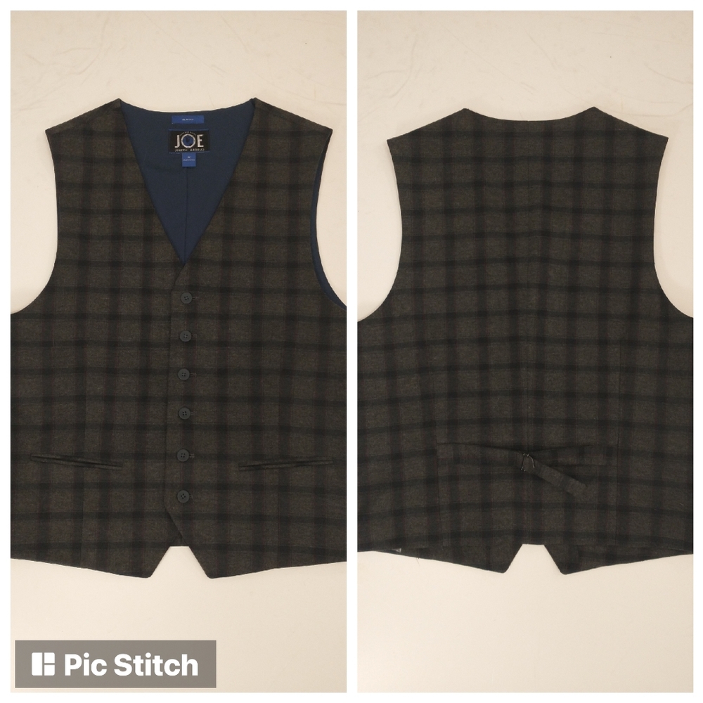 Plaid Waistcoat Vest NWOT Unworn Soft Wool Lok Gray Button Front Classic Quality